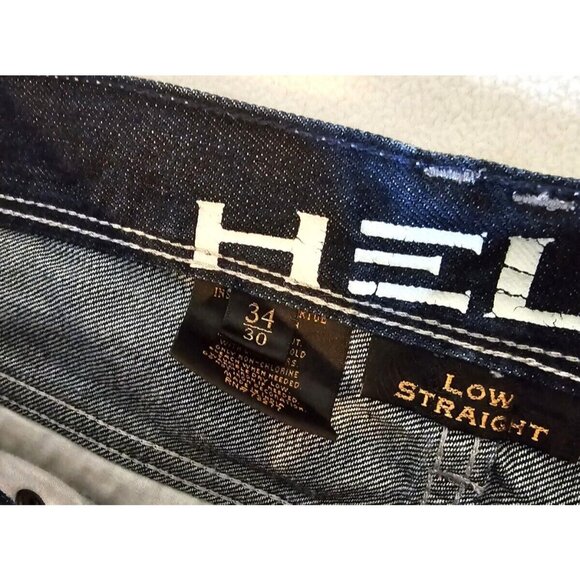 Helix Jeans Mens 34x30 Blue Relaxed Straight Low Rise Light Wash Denim - Picture 5 of 8